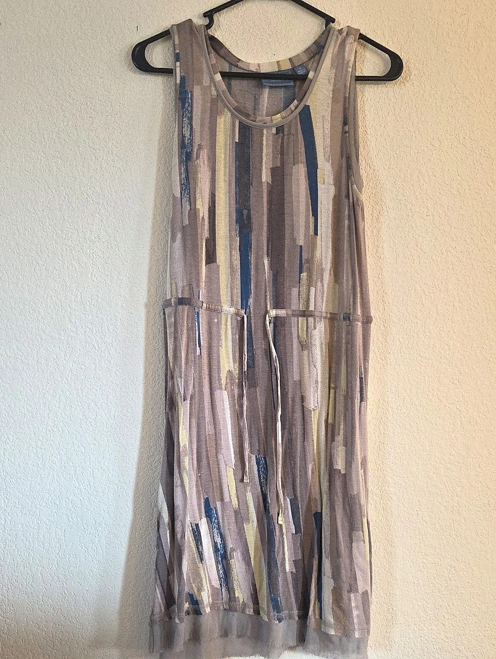 Simply Vera Wang Abstract Maxi Dress in Brown & Blue Size Small Like New